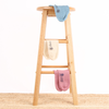 Women's Waffle Cotton Trainer Socks on a wooden stool