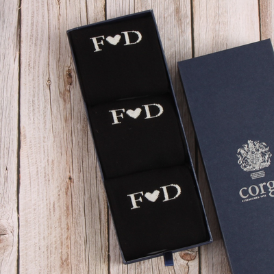Men's 3-Pair Personalised Valentines Socks