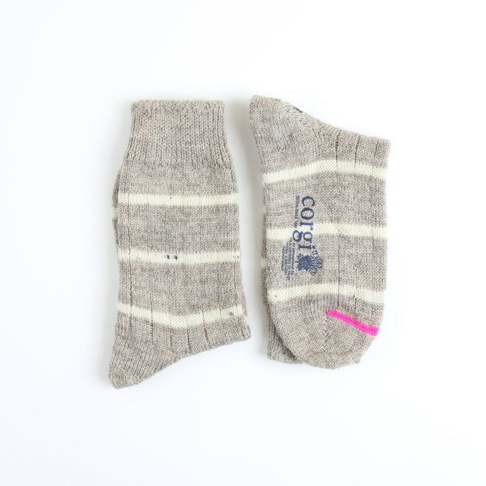 British wool socks laid flat side by side 