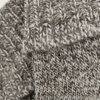 Close-up of gray knitted fabric with a textured pattern