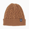 men's cable beanie in colour brown sugar. 