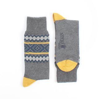 Men's Zig Zag Cuff Wool & Cotton Socks