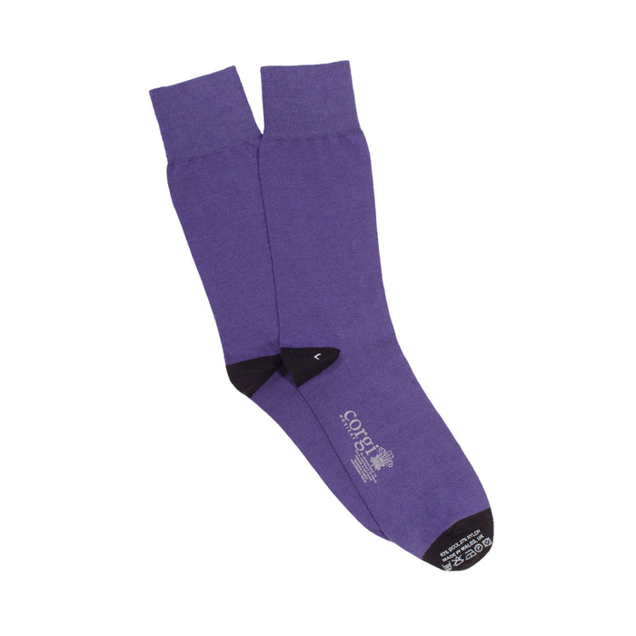 Contrast Heel & Toe Merino Wool Socks - Corgi Socks