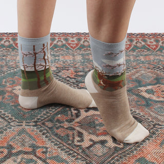 Women's Countryside Scene Cotton Socks