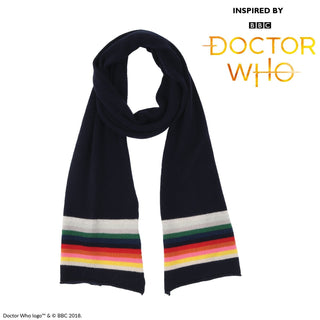 Doctor Who Striped Skinny Cashmere & Cotton Scarf - Corgi Socks