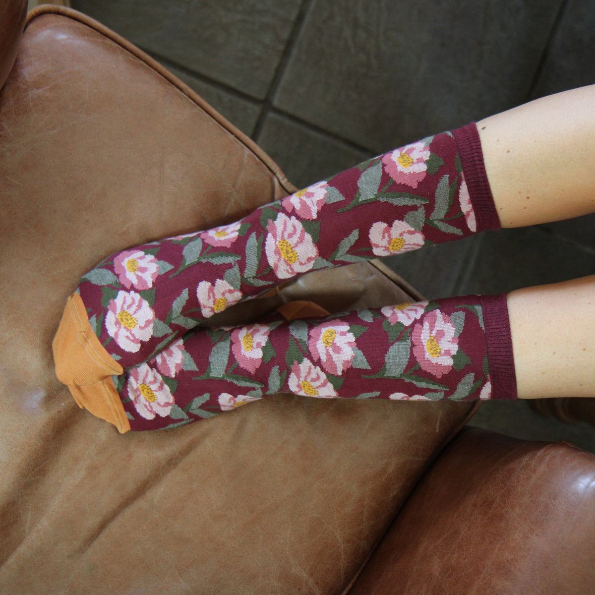 Women's Floral Peony Cotton Socks