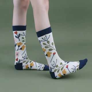 Kids Floral Print Cotton Socks