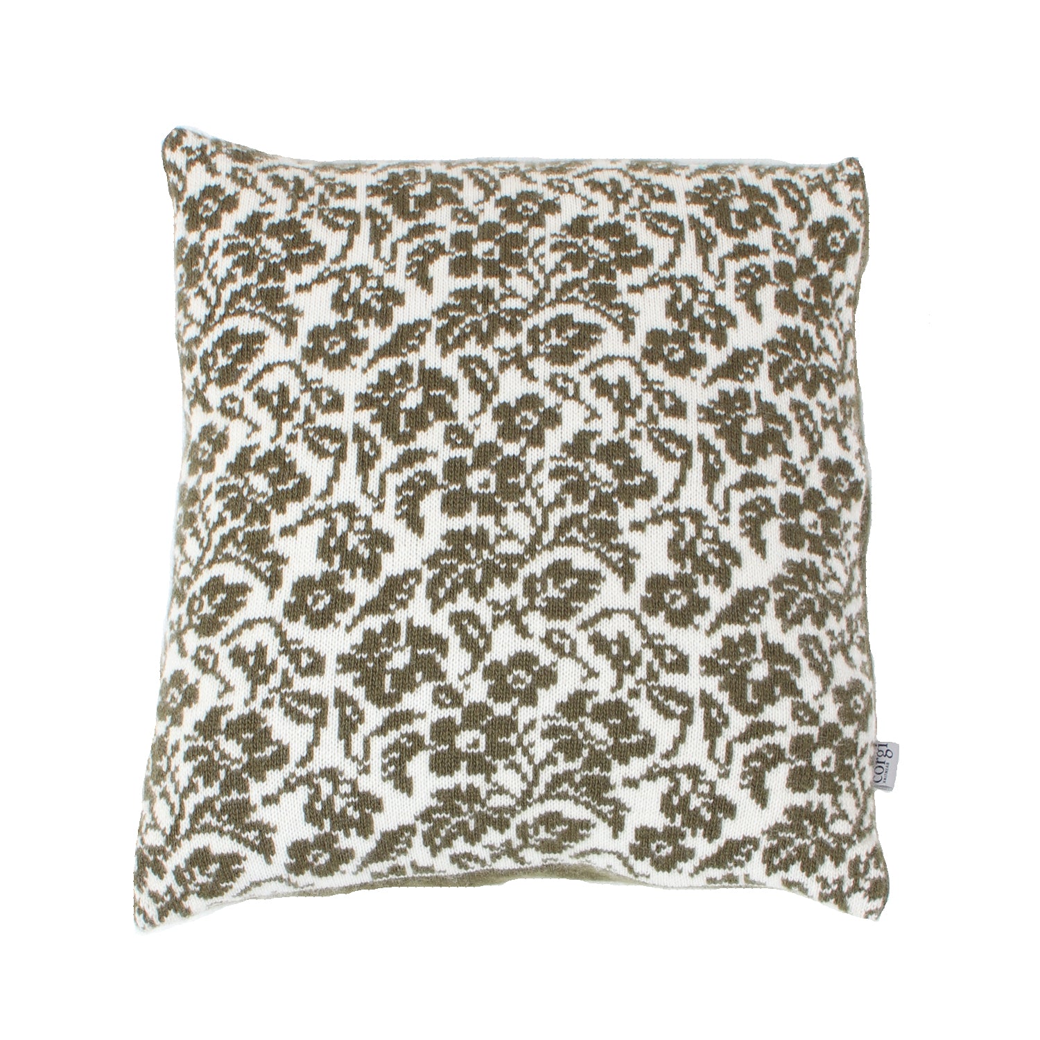 floral patterned wool cushion
