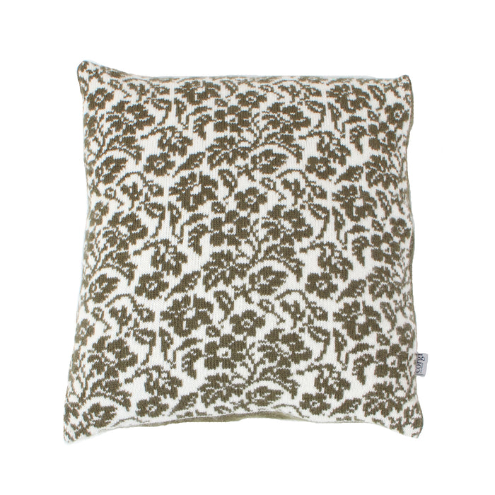 floral patterned wool cushion