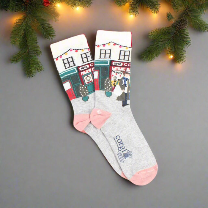 Women's Christmas Market Scene Socks