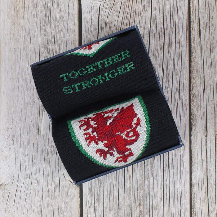Welsh Football 'Together Stronger' 2-Pair Cotton Gift Box
