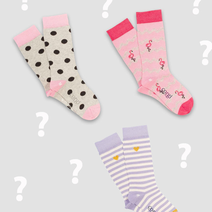 Girl's Assorted 3-Pack Cotton Socks - Corgi Socks
