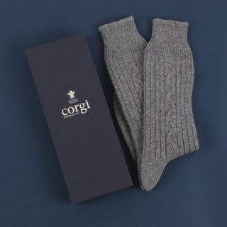 Men's Handmade Single Cable Cashmere Socks