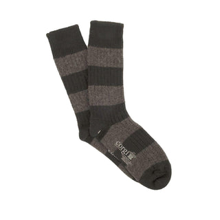 Luxury Rib Rugby Stripe Pure Cashmere Socks - Corgi Socks