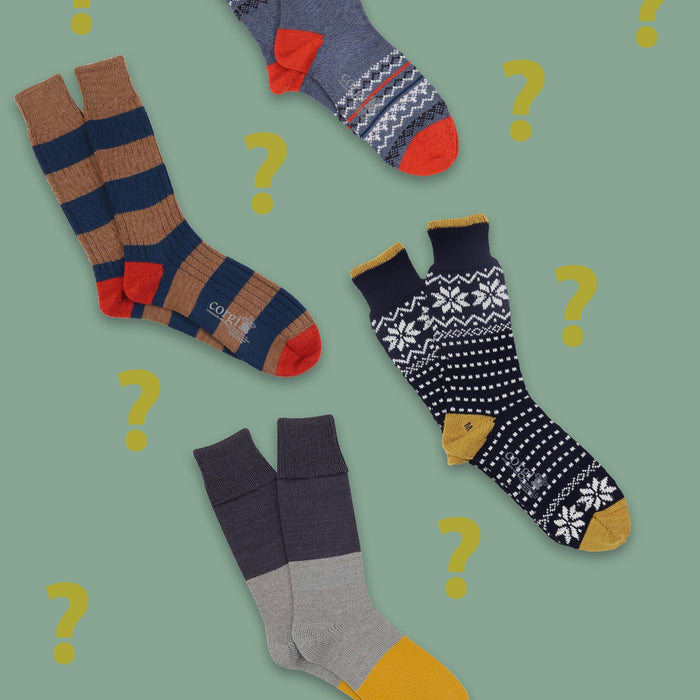 Men's Assorted 4-Pack Wool & Cotton Socks - Corgi Socks