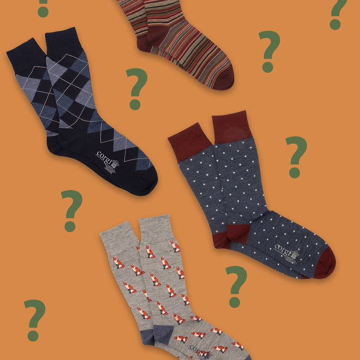 Men's Assorted 4-Pack Wool Socks - Corgi Socks