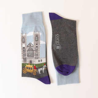 Men's Coronation Westminster Abbey Scene Cotton Socks - Corgi Socks