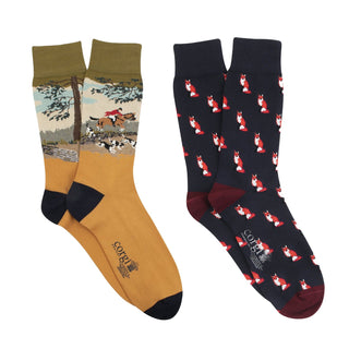 Men's Country Fox 2-Pair Cotton Gift Box - Corgi Socks