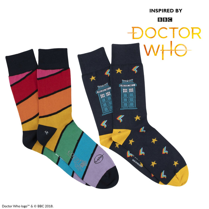 Men's Doctor Who Tardis 2 Pair Gift Box - Corgi Socks