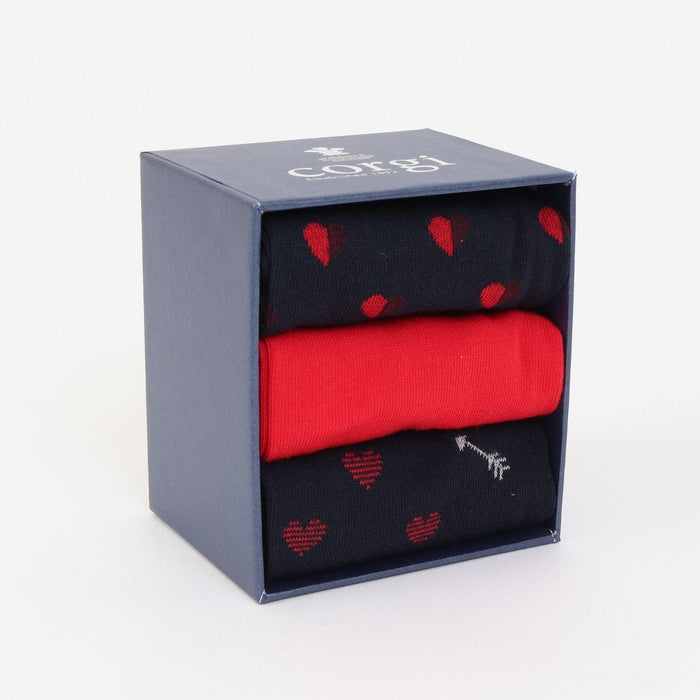 Men's "I Love You" 3-Pair Cotton Gift Box - Corgi Socks