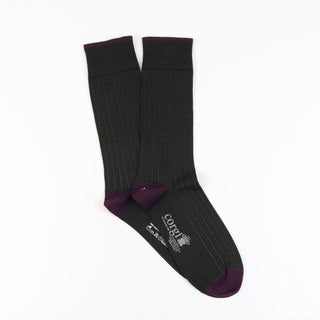 Men's Luxury Contrast Tip, Heel & Toe Cashmere & Silk Socks - Corgi Socks