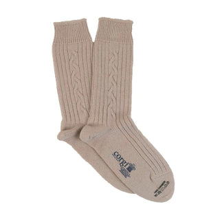 Men's Handmade Single Cable Cashmere Socks