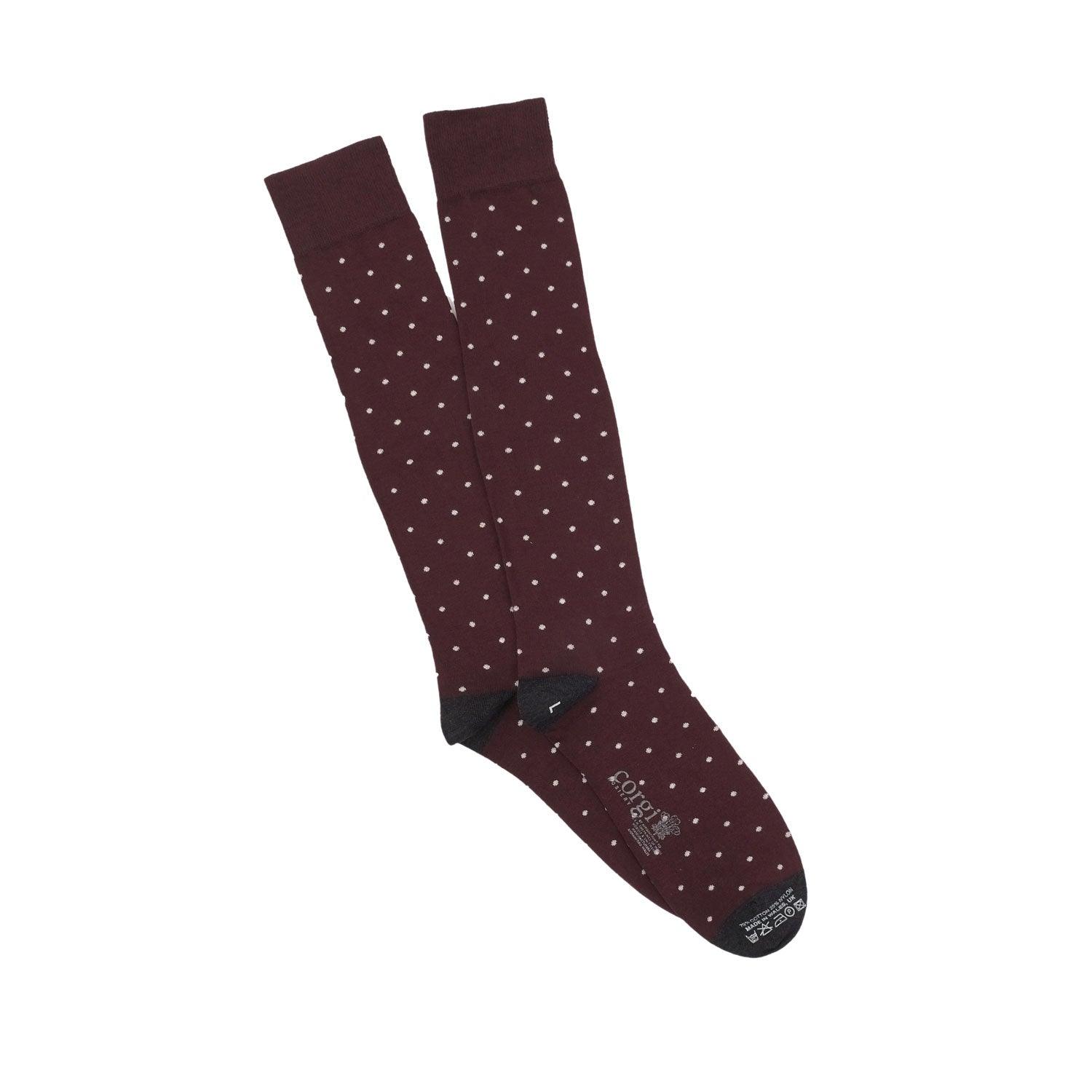 Men's Over the Calf Pin Dot Cotton Socks - Corgi Socks
