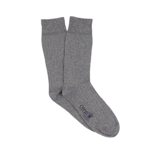 Men's Grey Rib Cotton Socks - Corgi Socks