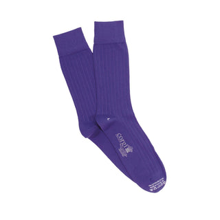 Men's Purple Rib Cotton Socks - Corgi Socks