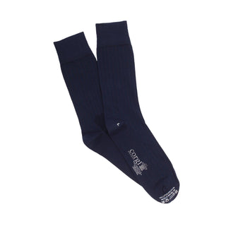 Men's Navy Blue Rib Cotton Socks - Corgi Socks