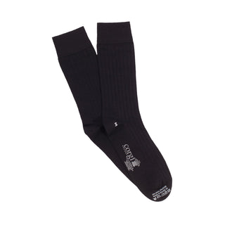 Men's Black Rib Merino Wool Socks - Corgi Socks