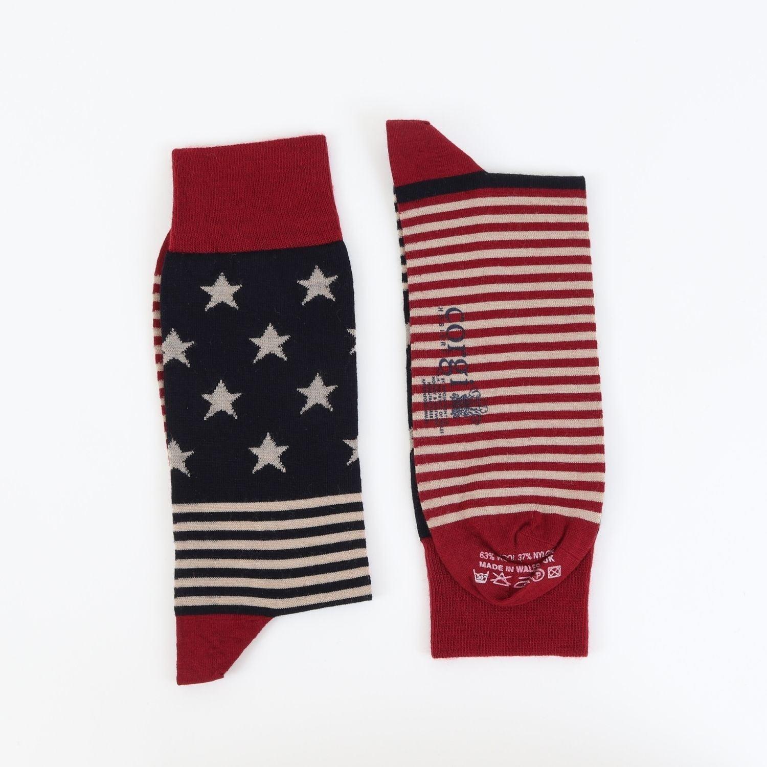Men's Vintage American Flag Merino Wool Socks - Corgi Socks