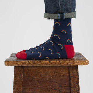 Men's Welsh Weatherman x Corgi Rainbow Cotton Socks - Corgi Socks