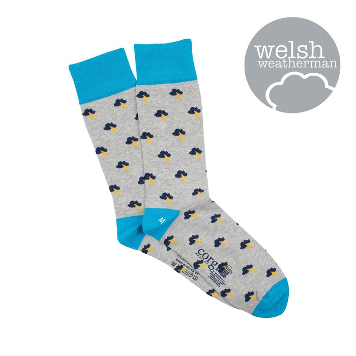 Men's Welsh Weatherman x Corgi Thunder Cotton Socks - Corgi Socks