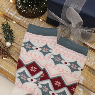 Women's Christmas Fair Isle Cotton Socks