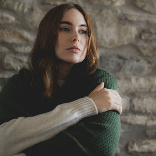 Women's Textured Cashmere Poncho