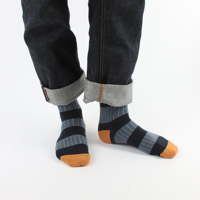 Men's Rugby Stripe Cotton Socks