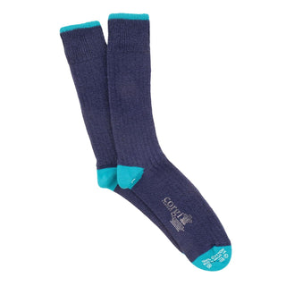 Rib Contrast Tip, Heel & Toe Pure Cotton Socks - Corgi Socks