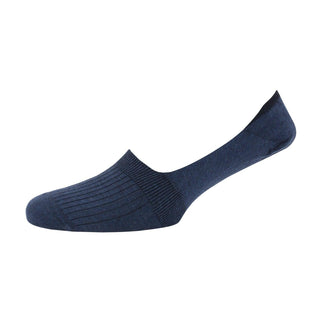 mens navy Rib Mercerised Cotton Invisible Socks - Corgi Socks