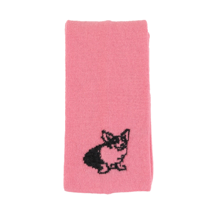 Corgi dog motif scarf in pink