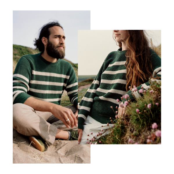 Striped Linen Sweater - Corgi Socks