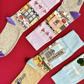 Women's 4-Pair Coronation Cotton Sock Gift Box - Corgi Socks