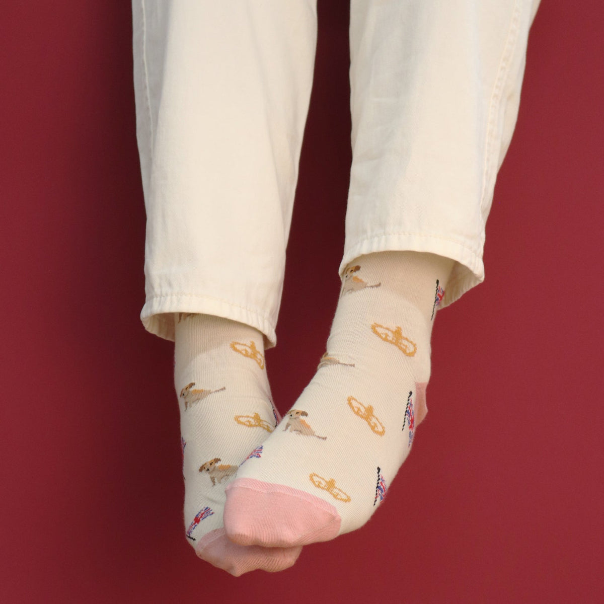 Women's Coronation Mini Icon Cotton Socks - Corgi Socks
