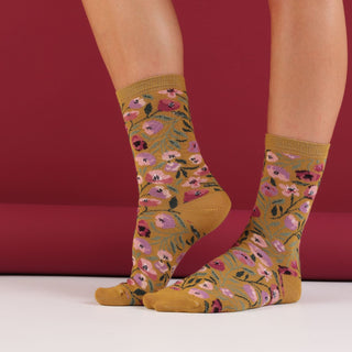 Women's Floral Cotton Socks - Corgi Socks