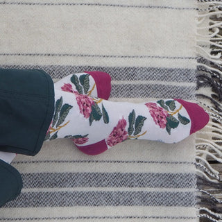 Women's Hydrangea Cotton Socks - Corgi Socks