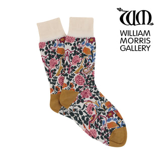 Women's William Morris Rose Printed Linen 1883 Cotton Socks - Corgi Socks