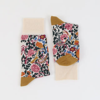 Women's William Morris Rose Printed Linen 1883 Cotton Socks - Corgi Socks