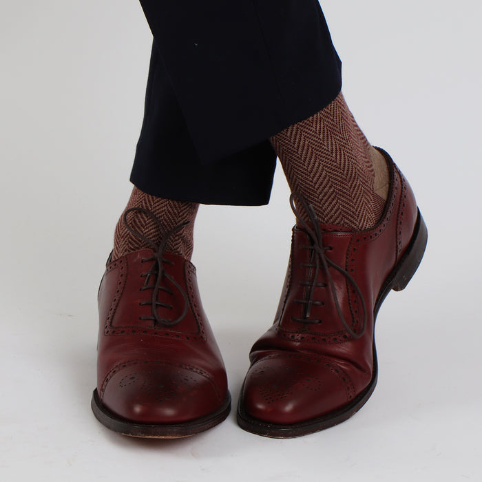 Men's Formal Herringbone Merino Wool Socks