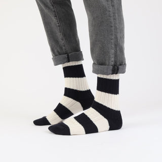 Rib Rugby Stripe Wool & Cotton Socks