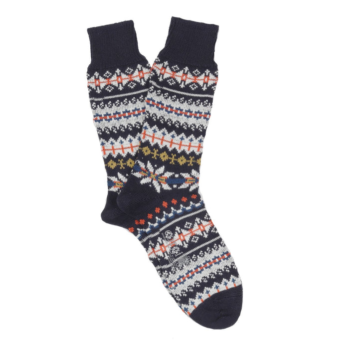 Men's Fair Isle Cashmere & Cotton Socks